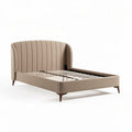 Lit avec cadre en tissu beige 210 x 160 x 100 cm pour chambre à coucher