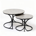 Table basse en béton décoratif avec support en métal noir 30 x 30 x 40cm