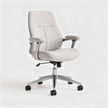 Chaise de bureau ergonomique en tissu gris clair avec accoudoirs réglables