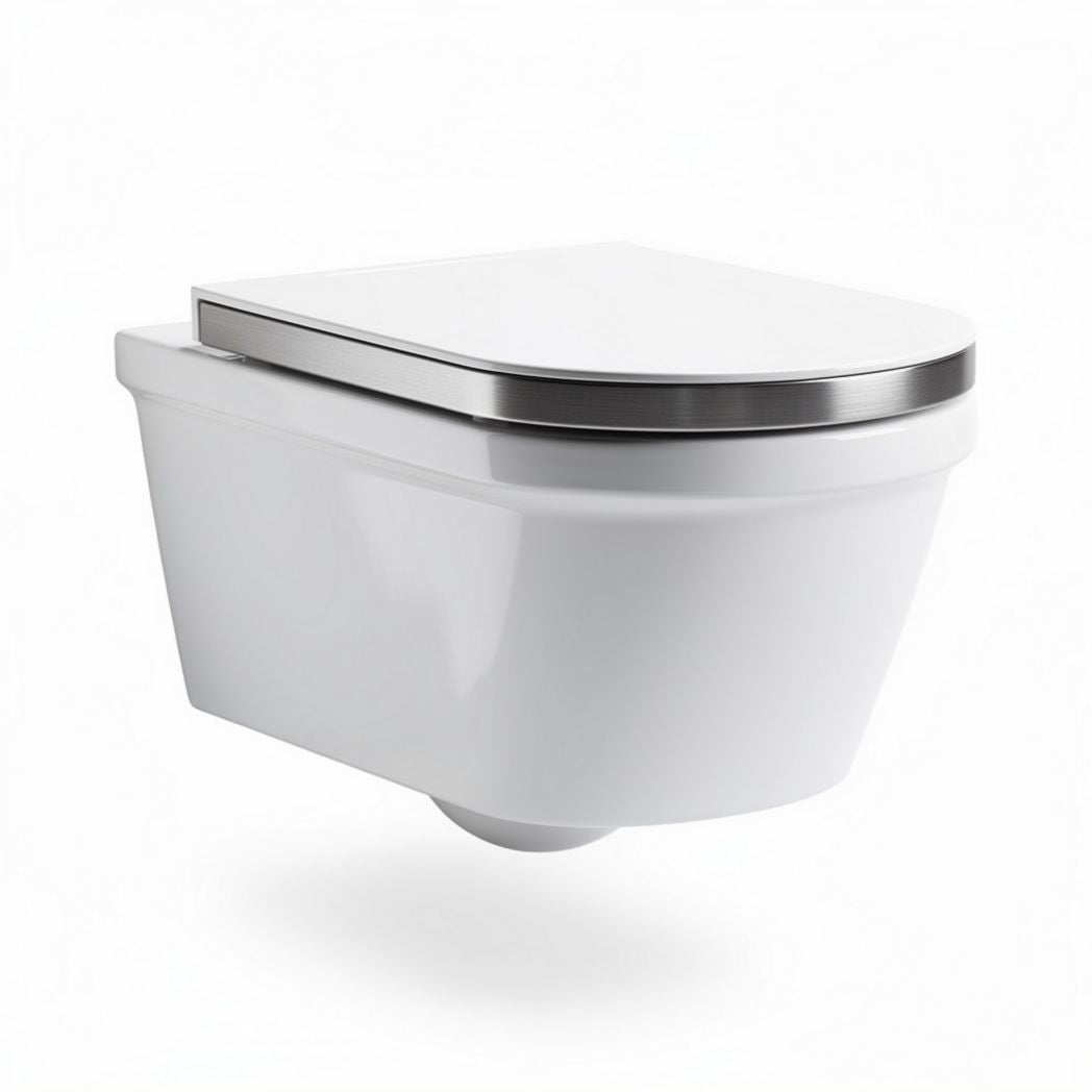 Toilette suspendue en céramique blanche avec abattant doux 70 x 36 x 40cm