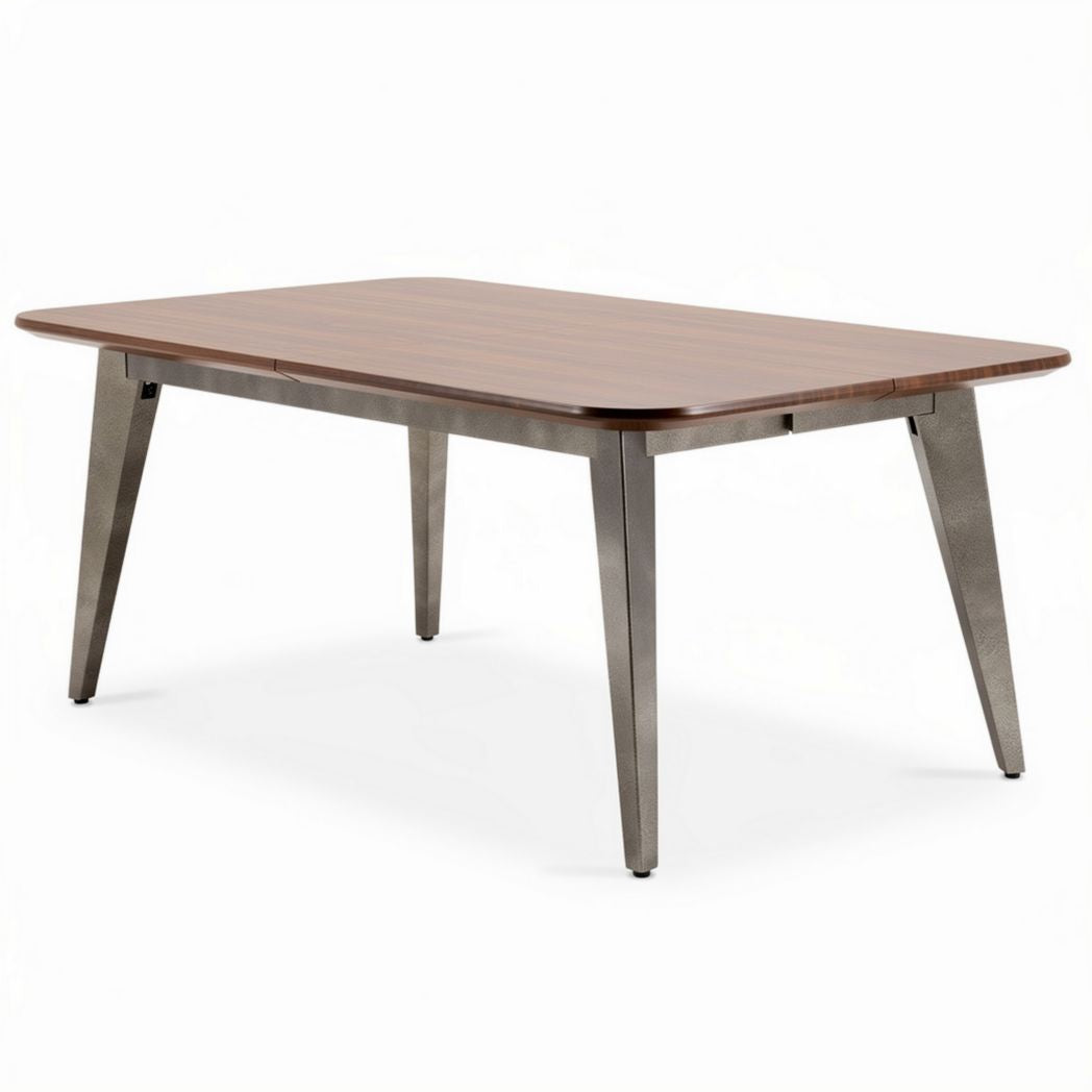 Table rectangulaire en bois avec pieds en métal 150 x 75 x 75 cm