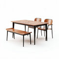 Table à manger en bois de teck de 150 x 80 x 75cm avec chaises assorties