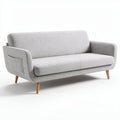 Canapé en tissu gris clair avec pieds en bois dimensions 200 x 90 x 85cm